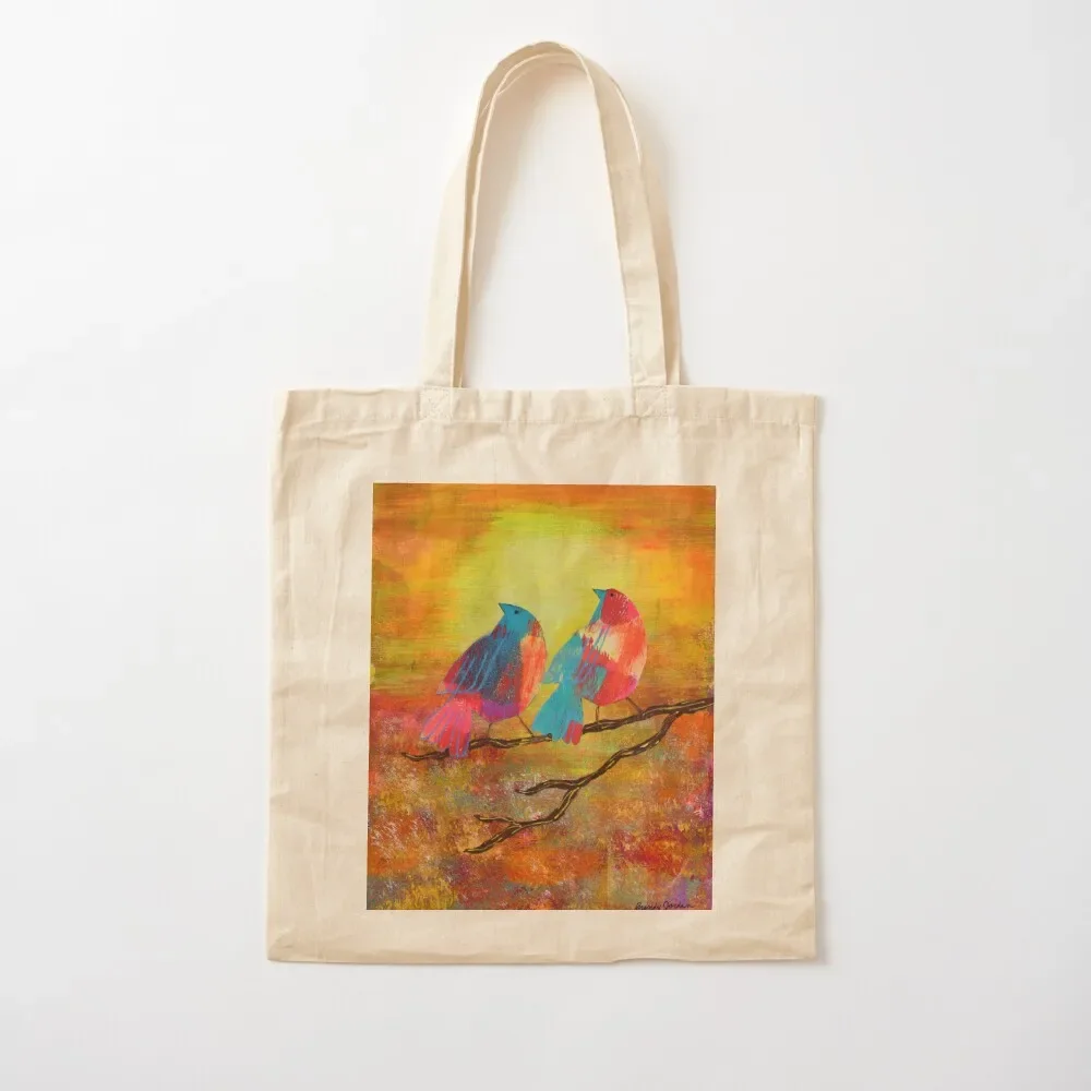 

Calico Birds on Branch at Sunrise Tote Bag handbag hand bag Bag