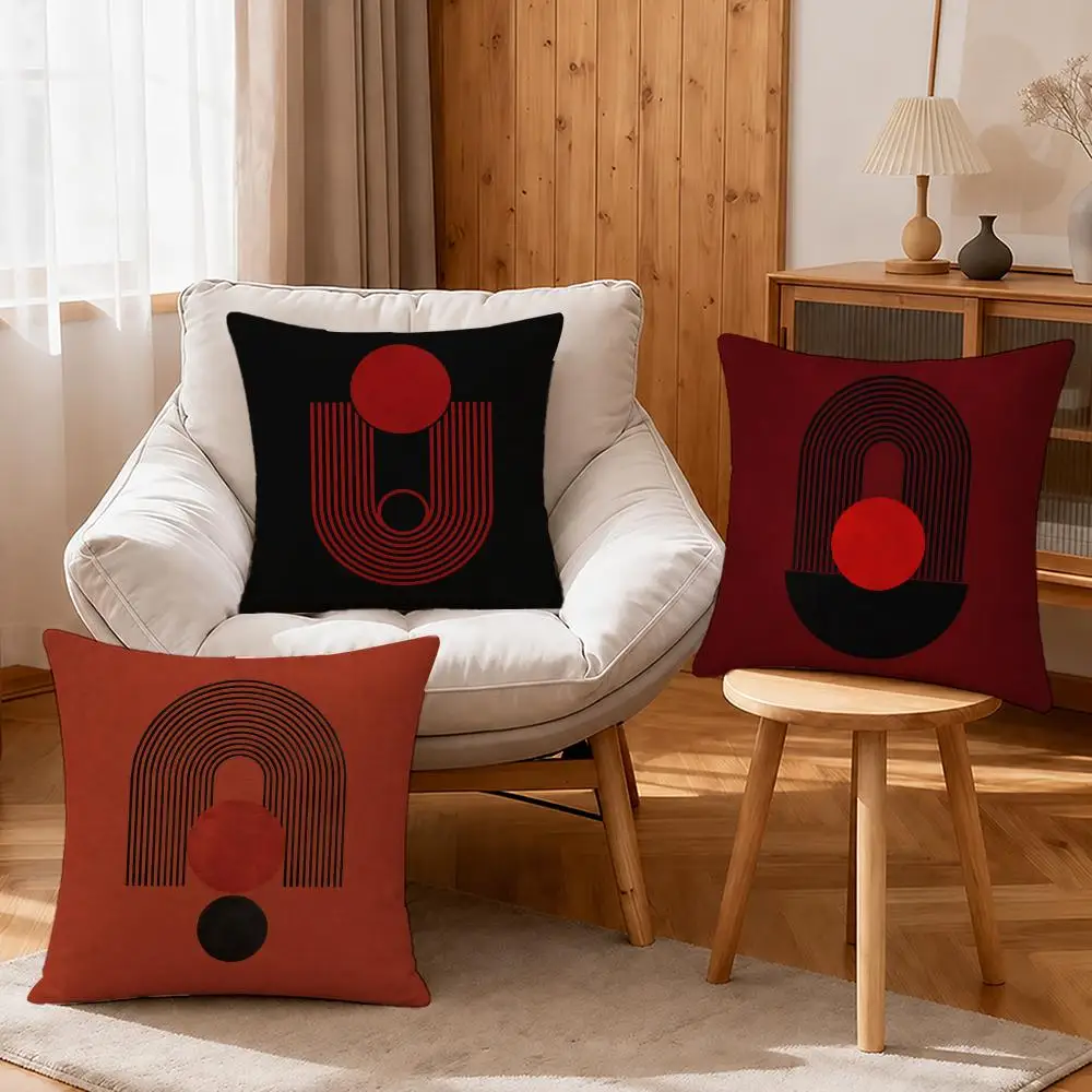 Style Modern Minimalist Cushion Cover Linen Anti‑mite Antibacterial Cushion Cover Invisible Zipper for Couch Living Room