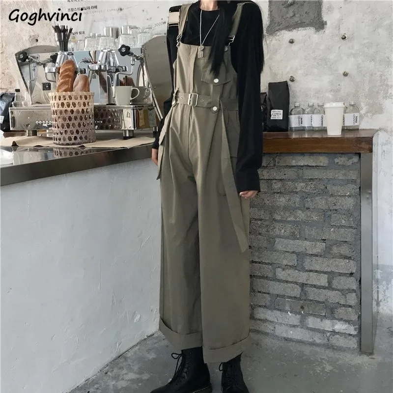 Backstrap Pants Women Vintage Schoolgirls Korean Fashion Cargo Chic Slouchy Daily Streetwear Sweet Cool Girls Autumn Classic