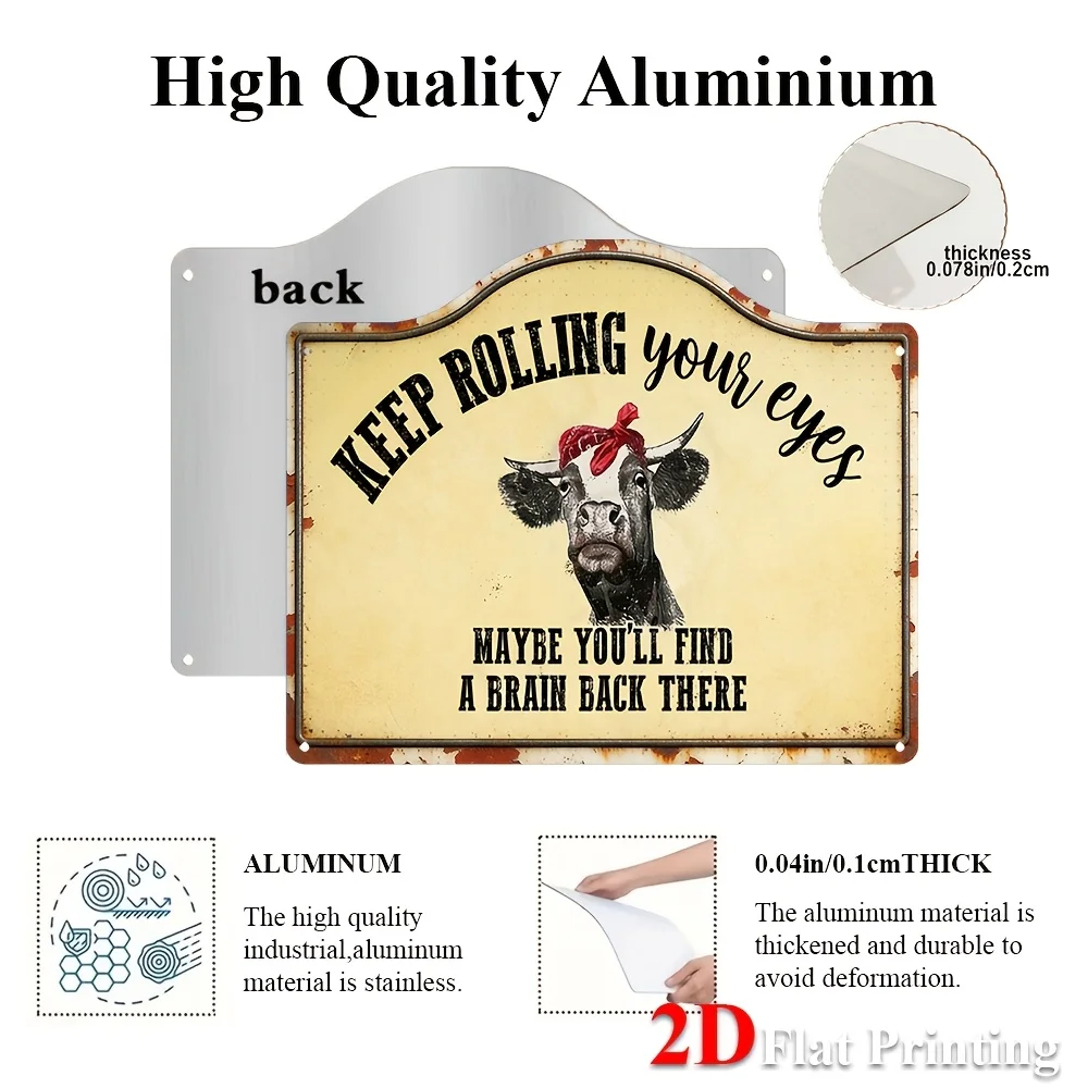 1pc, 2D Flat, Signs Metal Sheet Painting 