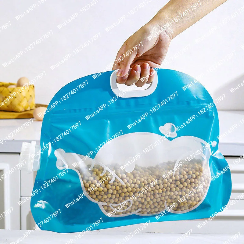10pcs Dog Food Storage Bags with Screw Lid Reusable Plastic Grain Rice Bean Containers Travel Use for Pet Cat Treat