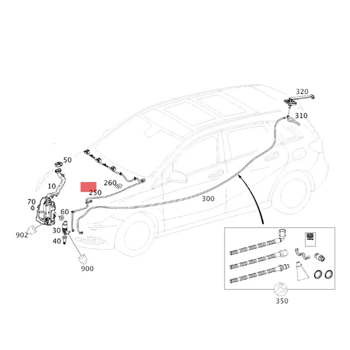 

N31R_Front Windshield Windscreen Washer Nozzle Jet Hose A2218600292 for Mercedes-Benz W221 C216 2007-2014 S350 S63 S65 Heated