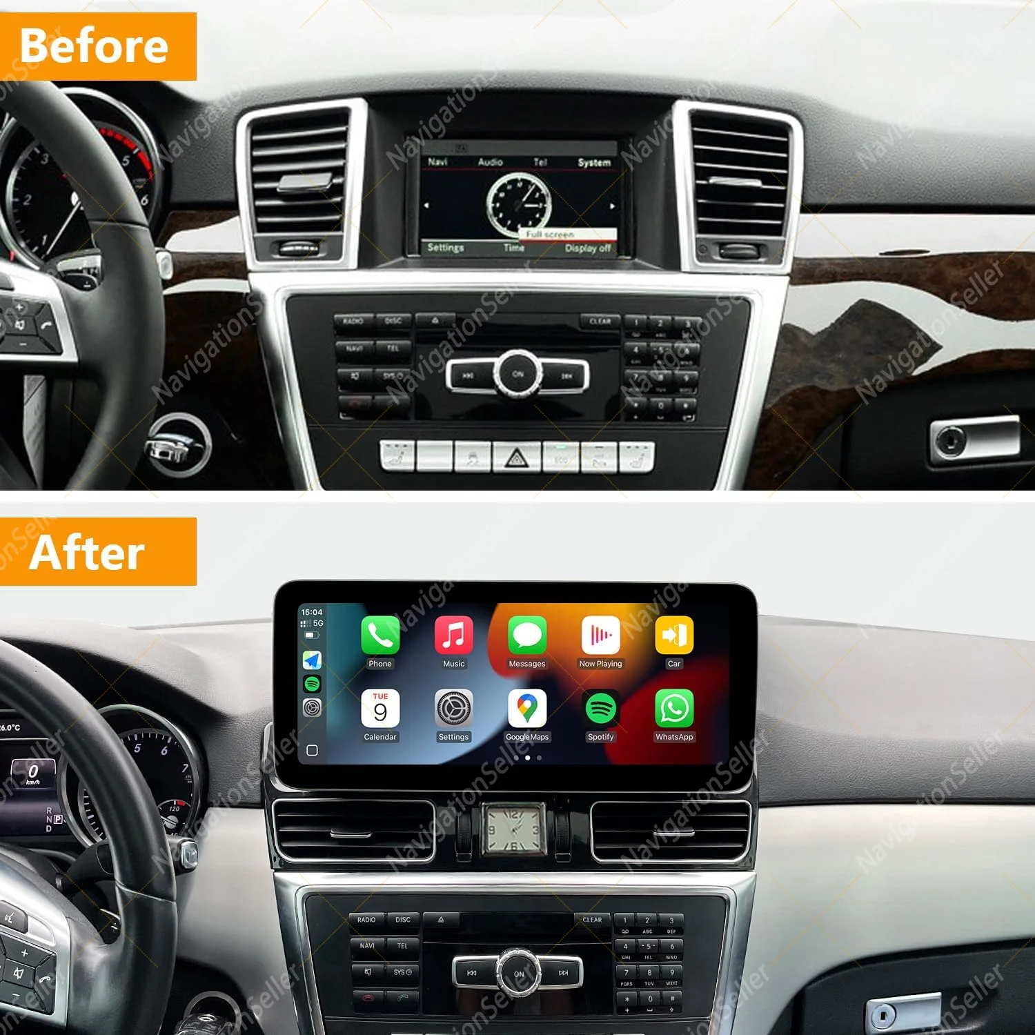 

12.3 Mercedes ML ML350 GL W166 X166 Carplay Upgrade Android Auto Head Unit Car Multimedia Navigation Screen Replacement Android