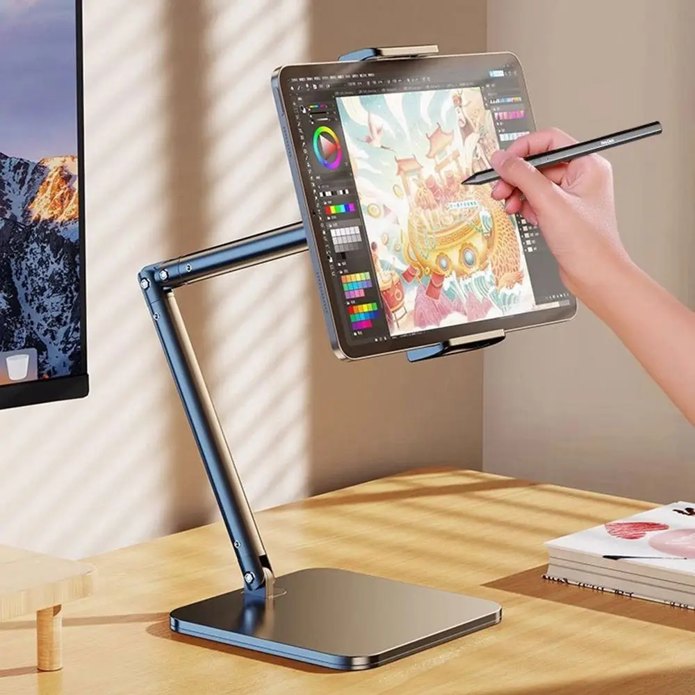 

Height Adjustable Desktop Phone Tablet Holder Multi-Angle Clip Mount Folding Tablet Stand Non-slip Multi-purpose