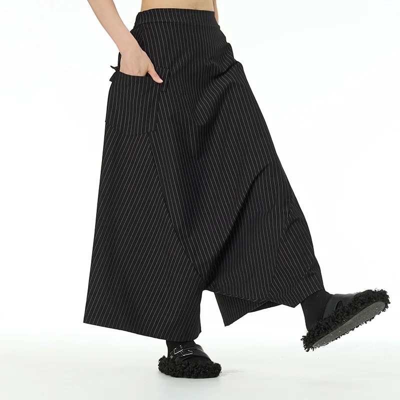 2025 Fall New Hip Hop Drop Crotch Pants, Loose Fit Plus Size Women's Wide Leg Trousers