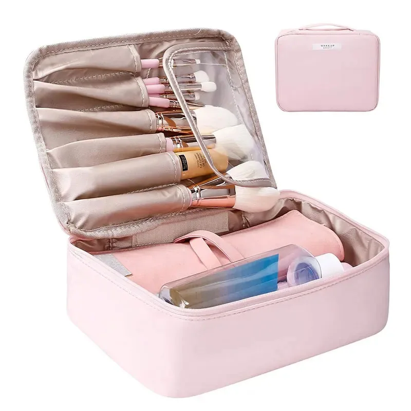 Travel Makeup Bag Water-resistant Toiletry Cosmetic Bag Portable Large Capacity Makeup Box Skincare Toiletry Storage Organizer