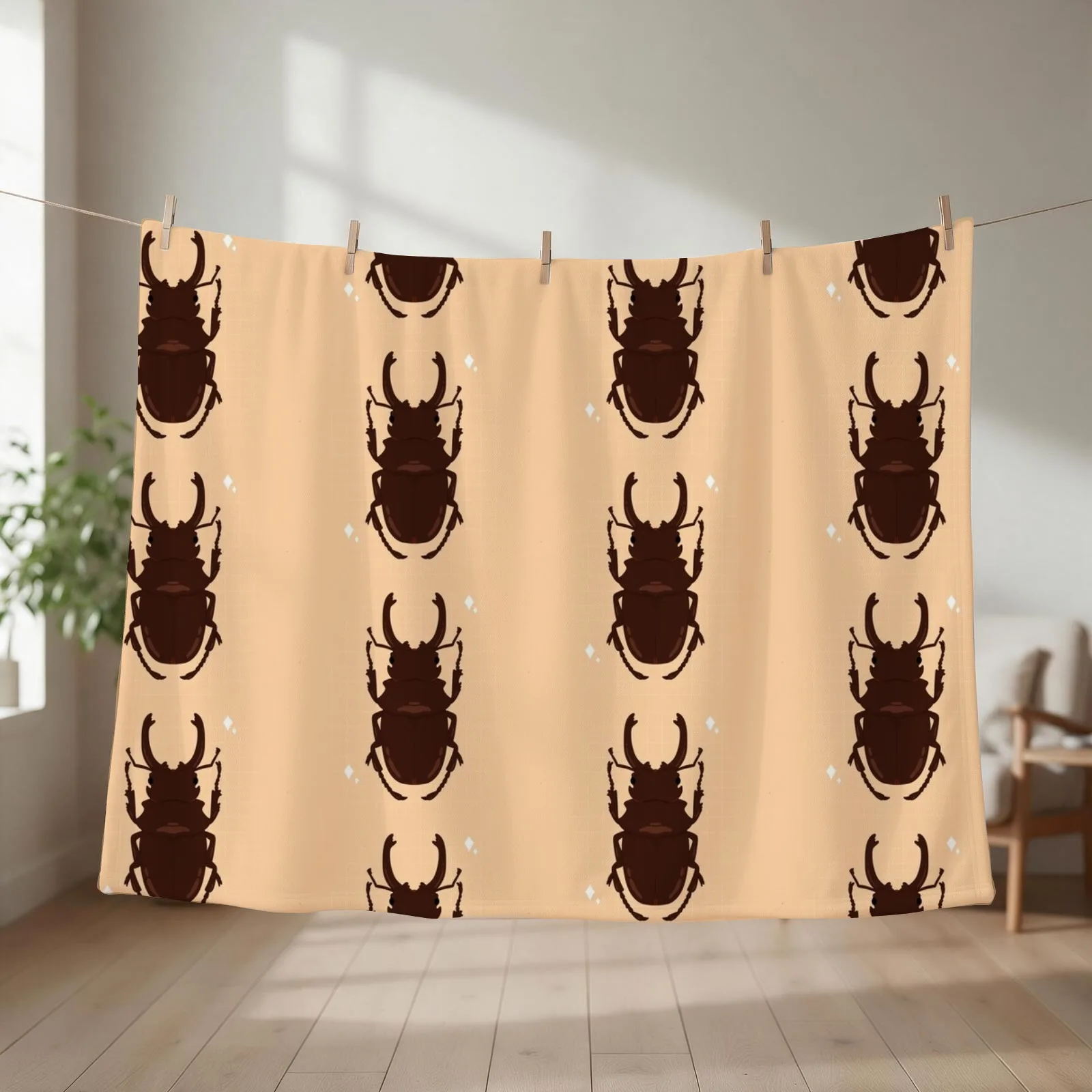 Cute Stag Beetle Throw Blanket Bed linens Blankets For Bed Beach Soft Beds Blankets