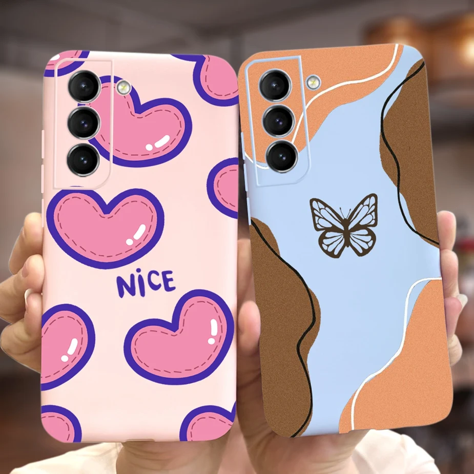 For Samsung Galaxy S21 FE Case S21 Plus 5G Soft Silicone Stylish Candy Painted Cover For Samsung S 21 Ultra S21+ S21FE Case Capa