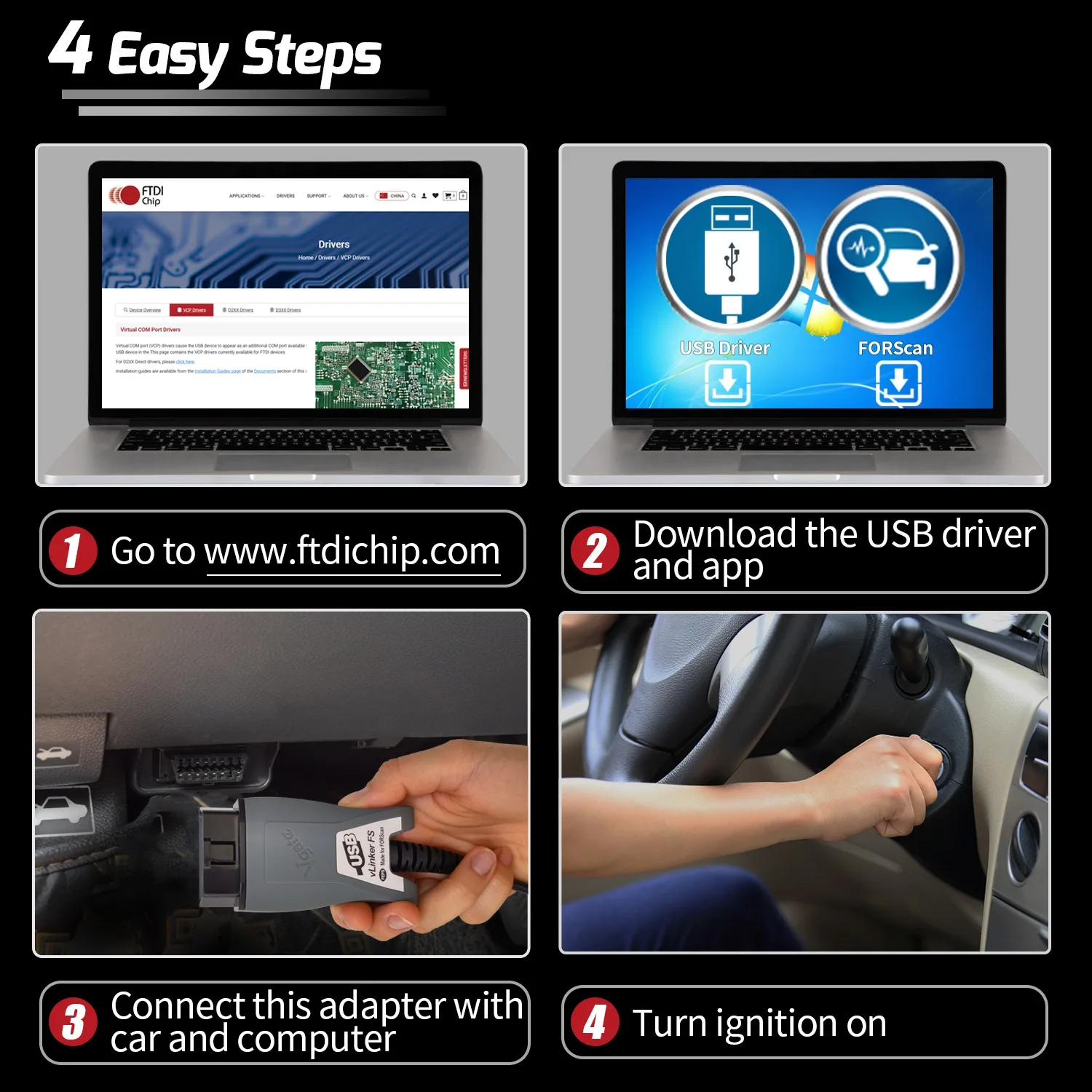 الأصلي Vgate VLinker FS ELM327 لفورد/مازدا بشكل مثالي FORScan Obdii HS/MS-CAN السيارات FTDI سائق PK ELM327 ObDLink EX