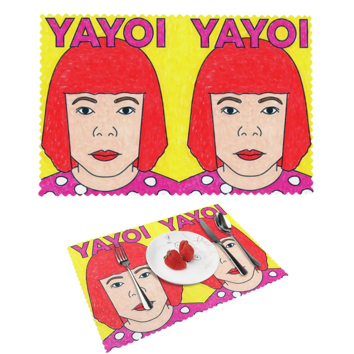 Yayoi Kusama Abstract Painting Placemat Washable Plate Mat for Dining Table Bowl Coaster Super Absorbent Mats