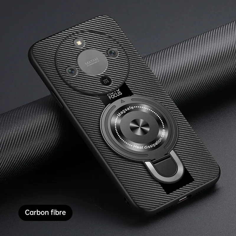 

For Honor Magic 8 Lite X9D X70 Case Magnetic Ring Holder Luxury Silicone Sheepskin Leather Plexiglass Pu Premium Back Cover