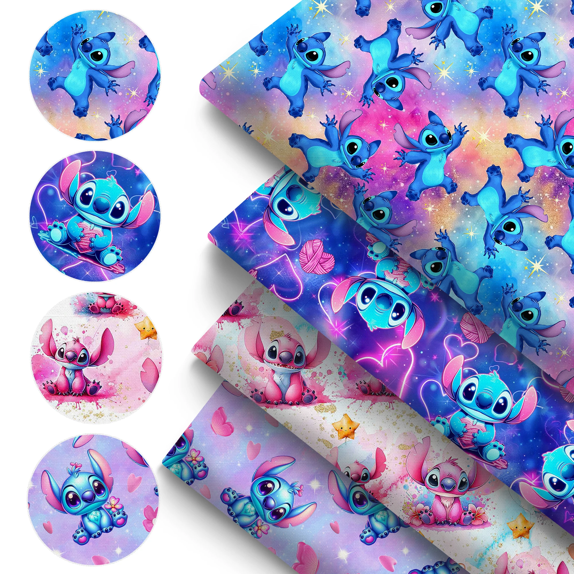 BEAST KINGDOM Lilo Stitch, Material de Manualidades Precortado, Suministros de Costura para Patchwork y Fabricación de Carteras, Accesorios de Tela para Coser Edredones