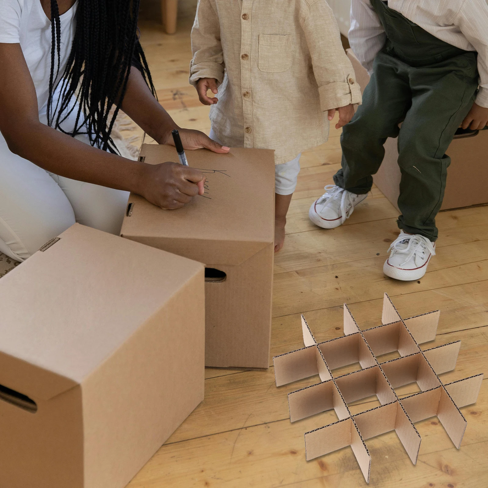 Divisor de cartón de transporte, organizador de compartimento fuerte para suministros de costura, colecciones de rocas, caja partición transparente, 6 uds.