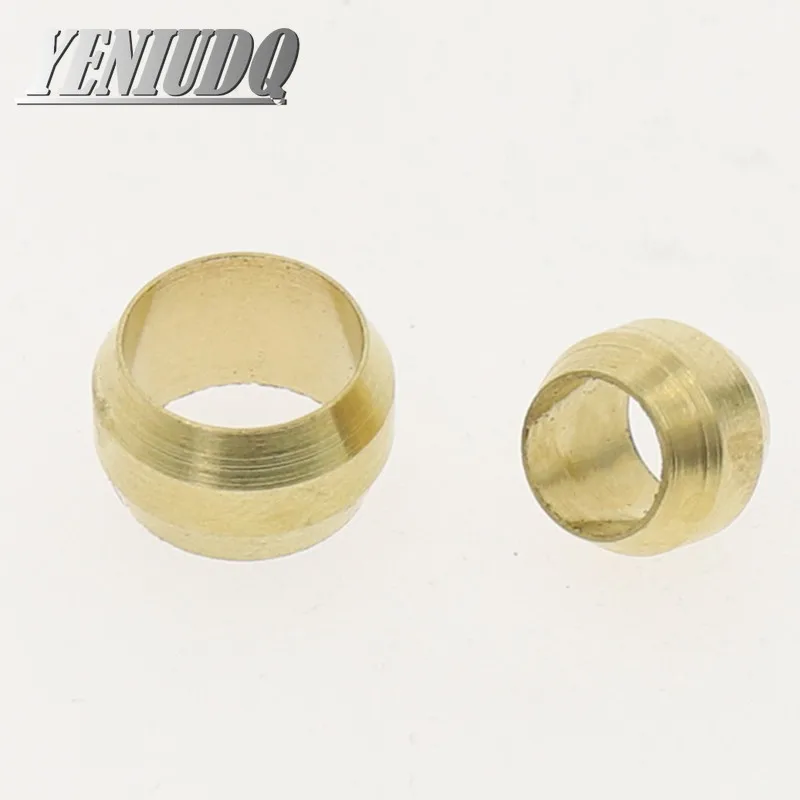 10pc Brass Double taper ferrule 4 6 8 10 12 14 20mm OD Compression Sleeve seal ring fittings Tube centralized lubrication system