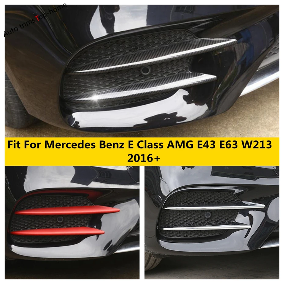 

Front Fog Lamp Light Eyebrow Decoration Strips Trim Cover For Mercedes Benz E Class AMG E43 E63 W213 2016 - 2020 Car Accessories