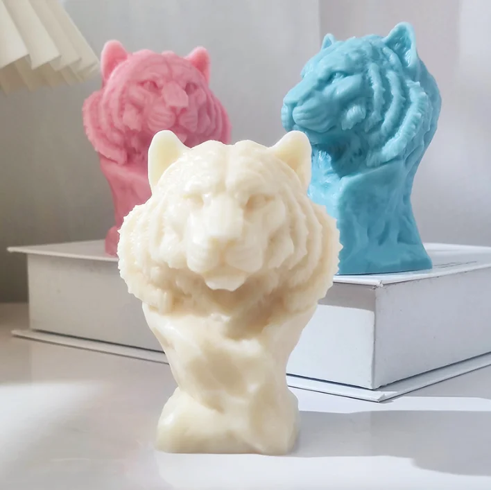 

Carved Stone Lion Candle Soap Silicone Mold Handmade Home Desktop Decoration Mould