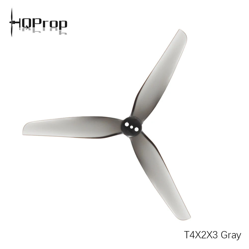 4PCS HQProp T4X2X3 Grey CW CCW Poly Carbonate 4 inch 3 blades Propeller for Brushless Motor FPV Racing RC Drone Parts