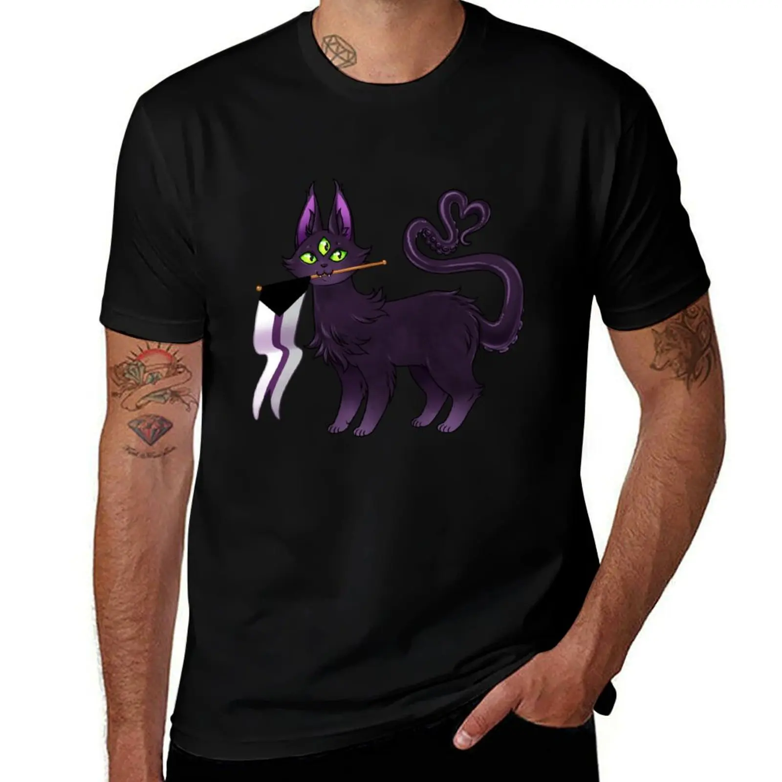 Demisexual Pride - Eldritch Kitty Xin T-Shirt Simple Casual Short Sleeve Cotton T-Shirt