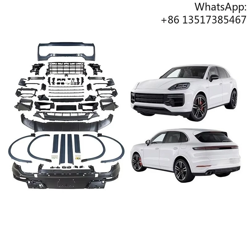 

For Porsche Cayenne 2024 Front and Rear Bumpers with Fog Light Cut-Outs Bolt-On Auto Body Kit Upgrade