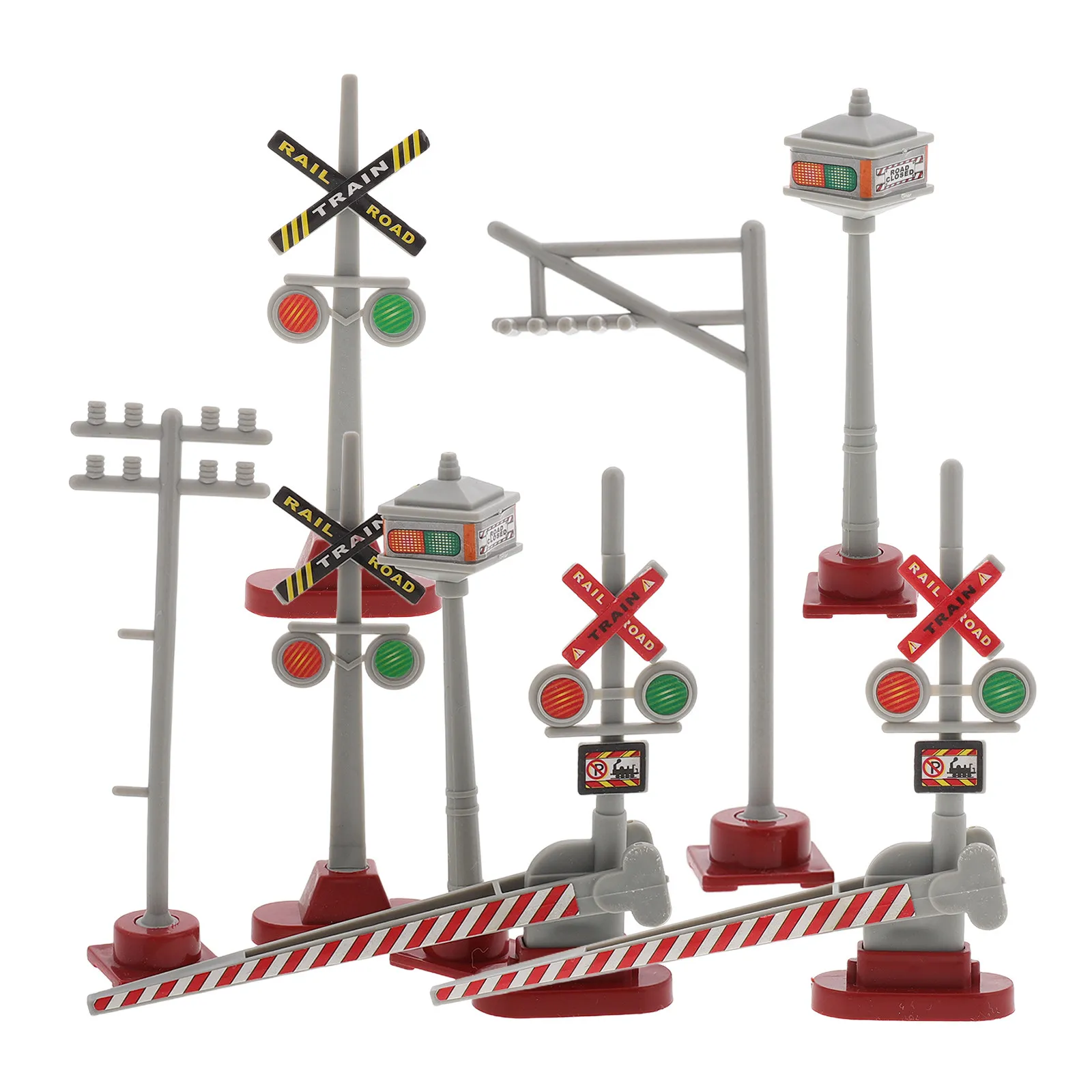 8Pcs Miniature Railroad Signal Lights Micro Traffic Accessories for DIY Train Sand Table Landscape Model Train Accessories view 4