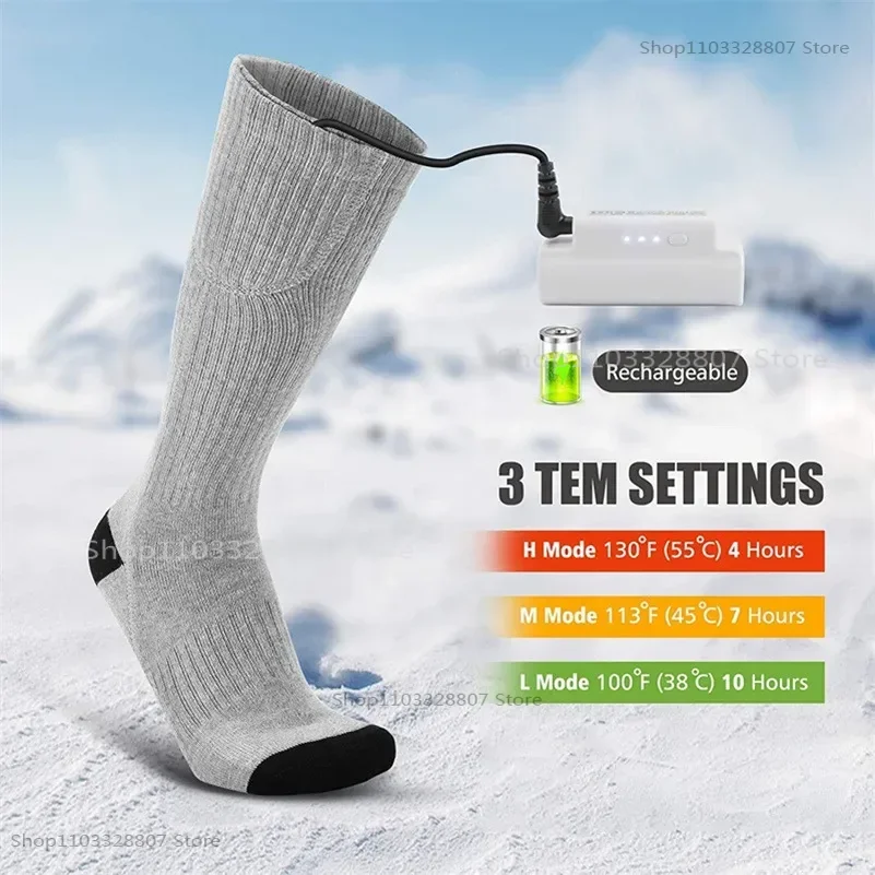 Winter beheizte Socken 4000mah Batterie Thermos ocken Männer Frauen Heizung Fuß wärmer elektrische Socken warme Socken Radfahren Ski