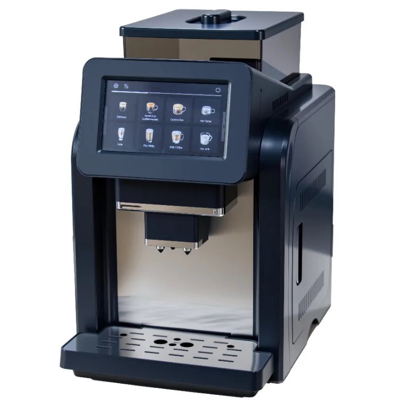 ماكينة صنع قهوة اسبريسو كهربائية أوتوماتيكية ذكية من الفولاذ المقاوم للصدأ مع تحكم كبير بشاشة تعمل باللمس