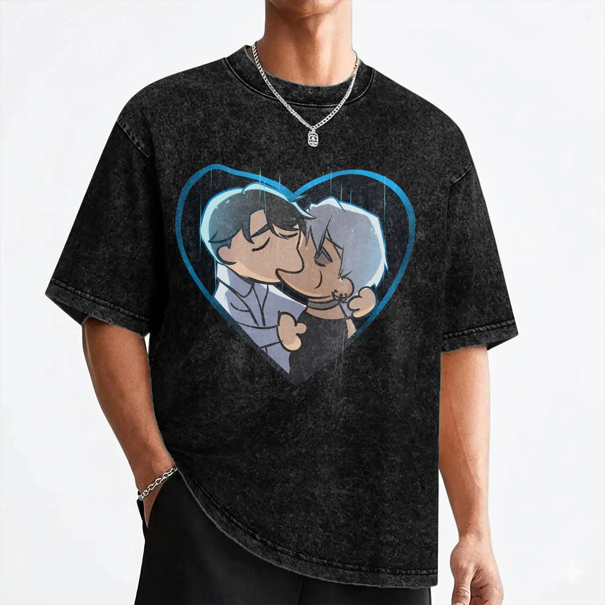IvanTill Alien Stages Chibi T Shirt Washed 100% Cotton Street T-Shirt  Vintage Men Women Streetwear Printed Tees