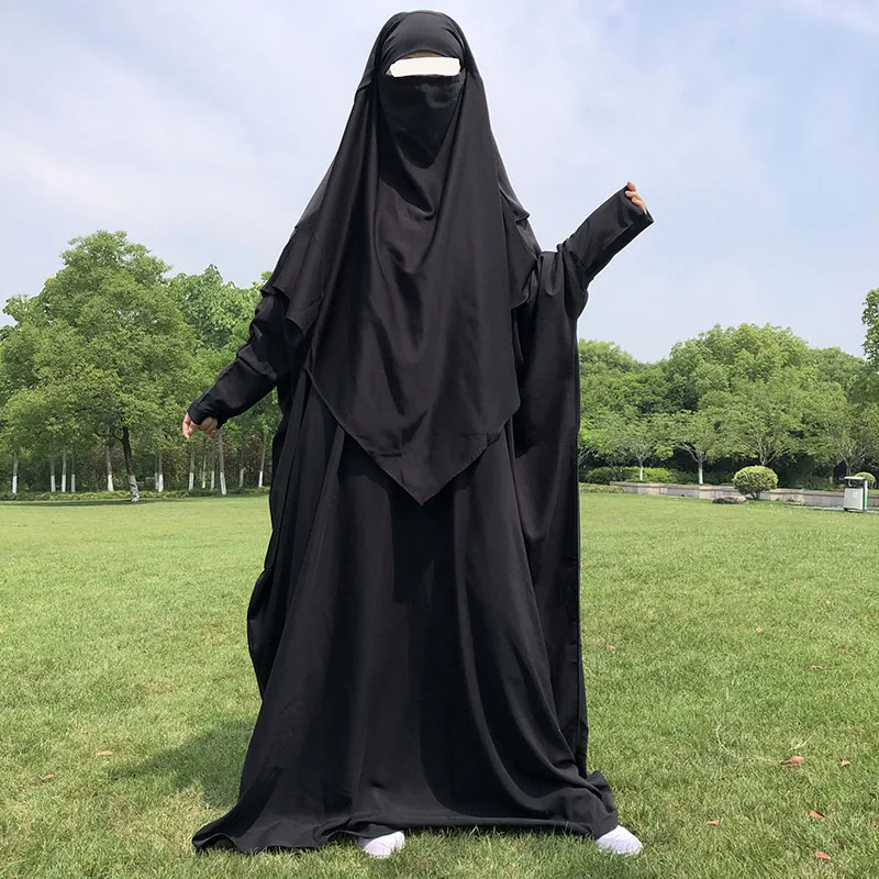 Motyl Nida Abaya zestaw 2 warstwy szata modlitewna chimar EID islamska odzież Jilbab hidżab dwuczęściowa Abaya zestaw kobiet Ramadan modlitwa