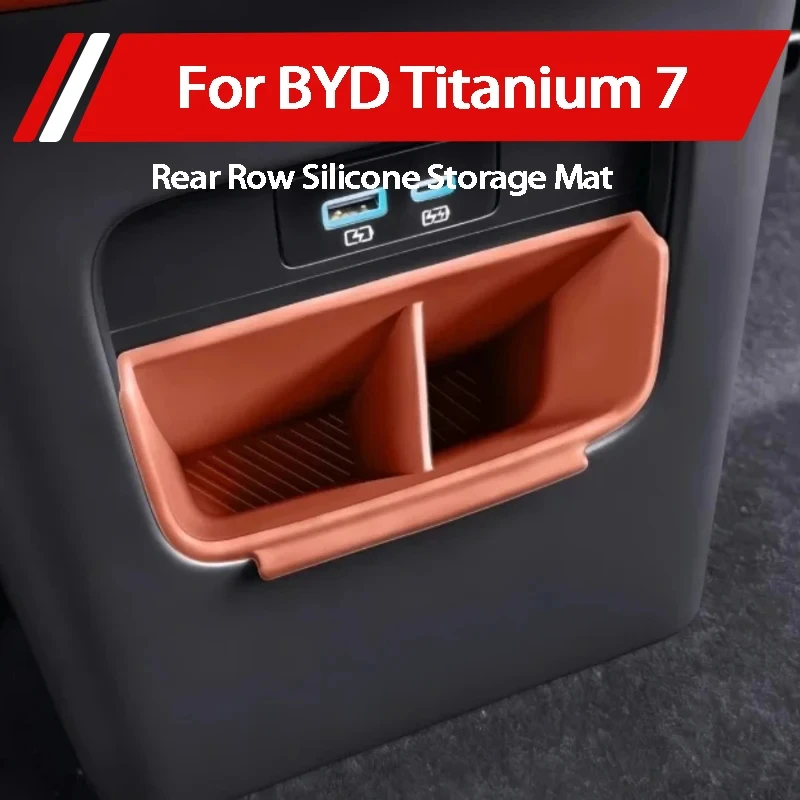 For BYD Formula Leopard Titanium 7 Ti7 Rear Seat Silicone Storage Box Air Outlet Storage Box Silicone Mat Interior Accessories