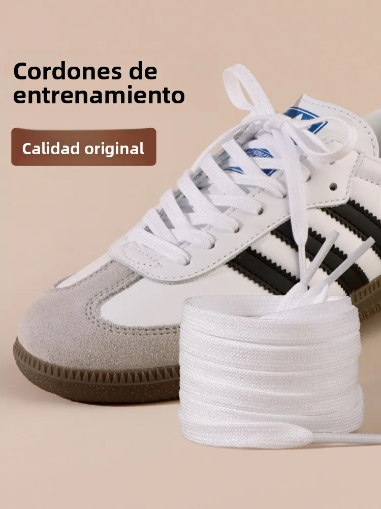 Cordones Planos Delgados Blancos Originales DT Sin Bola para Zapatos , Zapatos Adi Samba, Accesorios Deportivos Casuales