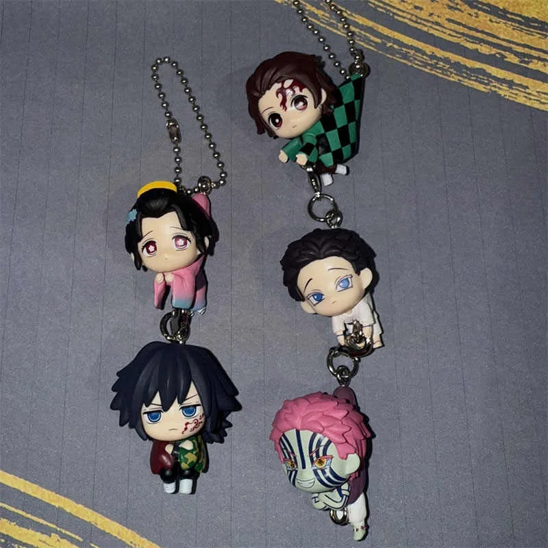 Bandai Demon Slayer: Kimetsu no Yaiba - Llavero Gashapon de Tanjiro Kamado con diseño de Castillo Infinito, colgante para bolso, figuras de anime, regalo