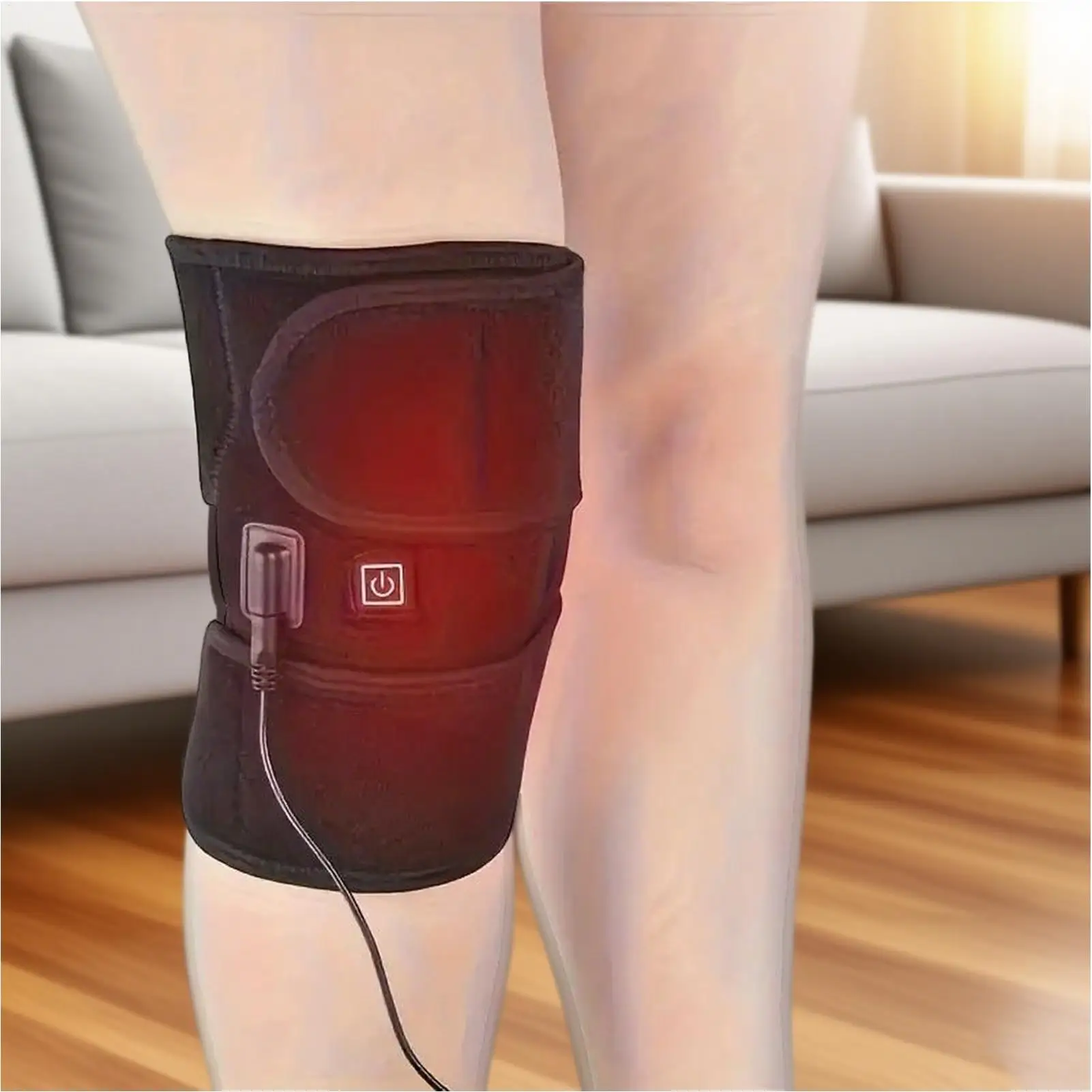 

Electric Heating Knee Brace, Breathable Pain Relief Wrap with Secure Support for Joint Comfort During Work & Travel