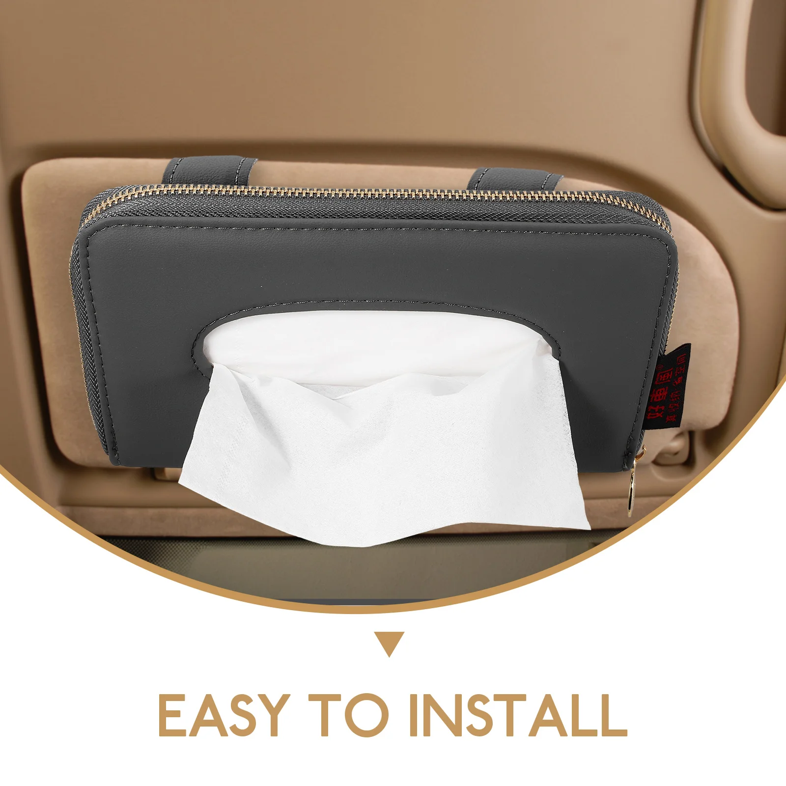 

Car Tissue Box Holder Single Layer Clip Gray Accessories Napkin Case Hanging Backseat Visor Tissue Paper Storage