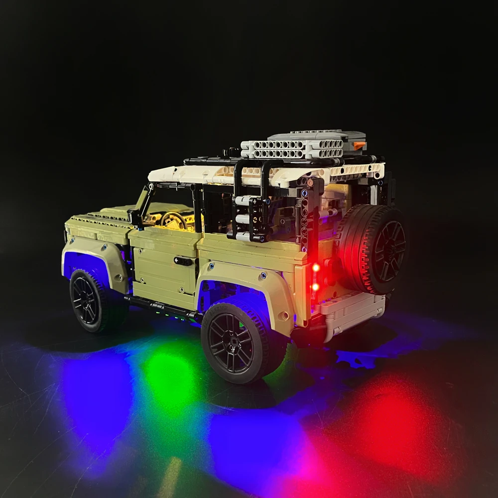 BYB-Kit de luz LED para coche Land Rover Defender, juego de lámparas de bloques de construcción remotos, Control no incluye el modelo, 42110
