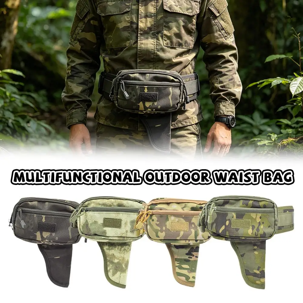 Solid Color Camouflage Tactical Waist Bag Nylon Multi Pocket Portable Conceal Carry EDC Bumbag for Outdoor Sports