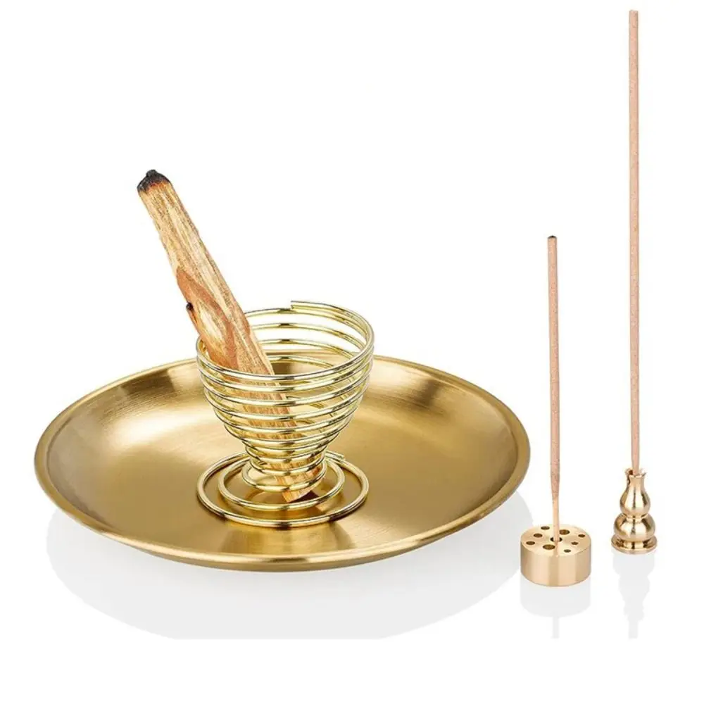 

Water Drop Shape Nine-hole Incennse Insert Durable Mini Handmade Coils Base Holder Brass Brass Incense Tray Teahouse