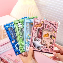 6 Pcs/set Cute 3D Cartoon Stationery Set Perfect Gift for The Beginning of The School Year Pencil, Notebook, Ruler, Eraser Set