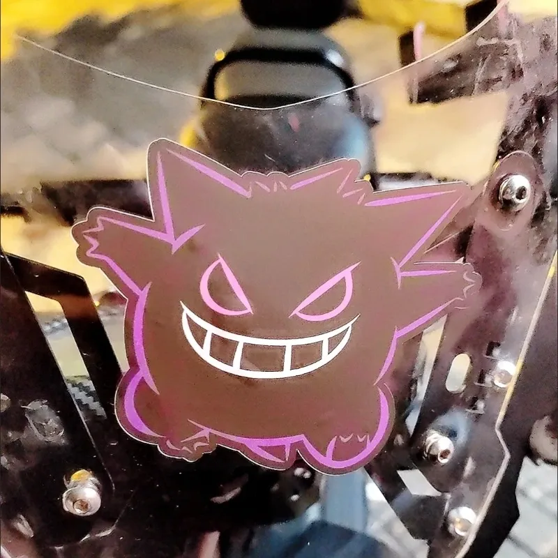 Pokemon Stickers Creative Cartoon Anime Gengar Line Reflective Car Personalized Stickers Motorcycle Electric Car Scratch Decals