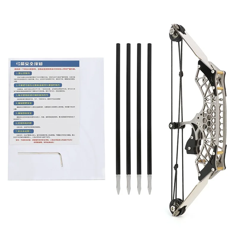 

1set Archery Mini Compound Bow and Arrows Set Range 20-25m Powerful Stainless Steel Pulley Bow for Indoor/Outdoor Shooting Bow