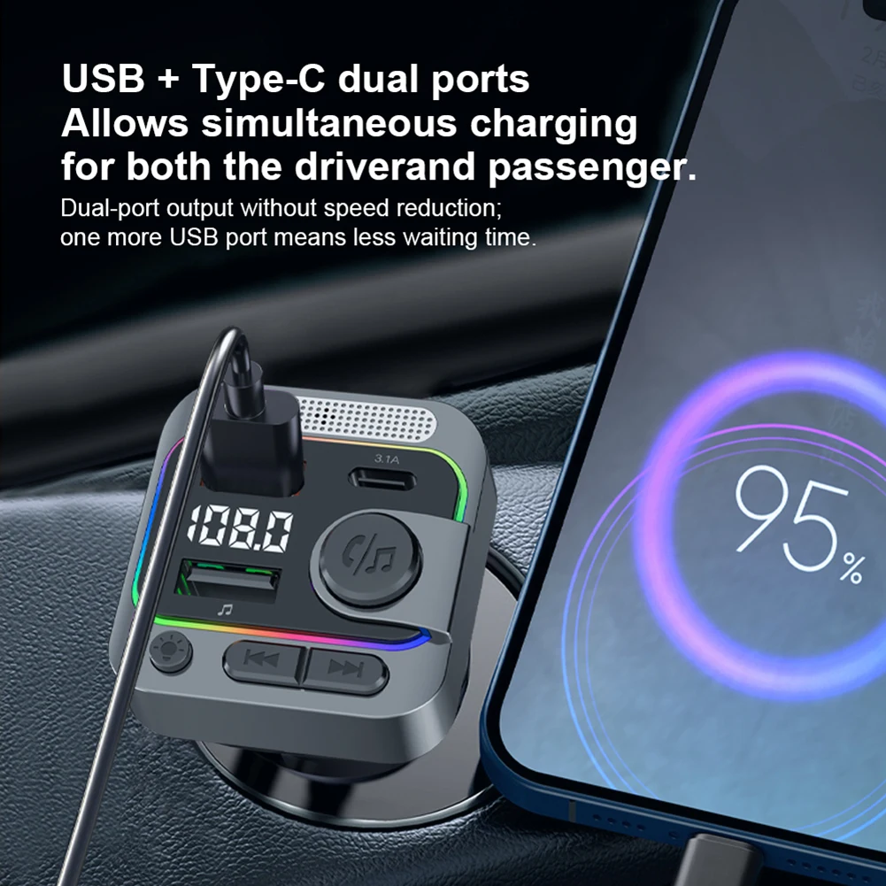 For 12V-24V Vehicles FM Transmitter Karaoke Microphone Road Trip Entertainment As Shown In The Figure Fm Transmitter