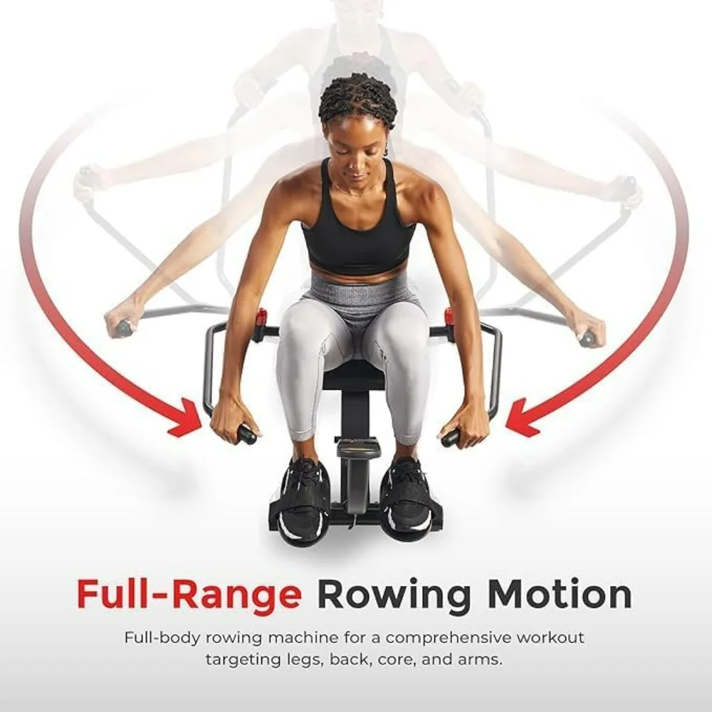 SMART Compact Full Motion Rowing Machine, Full-Body Workout, Low-Impact, Extra-Long Rail, 350 LB Weight Capacity