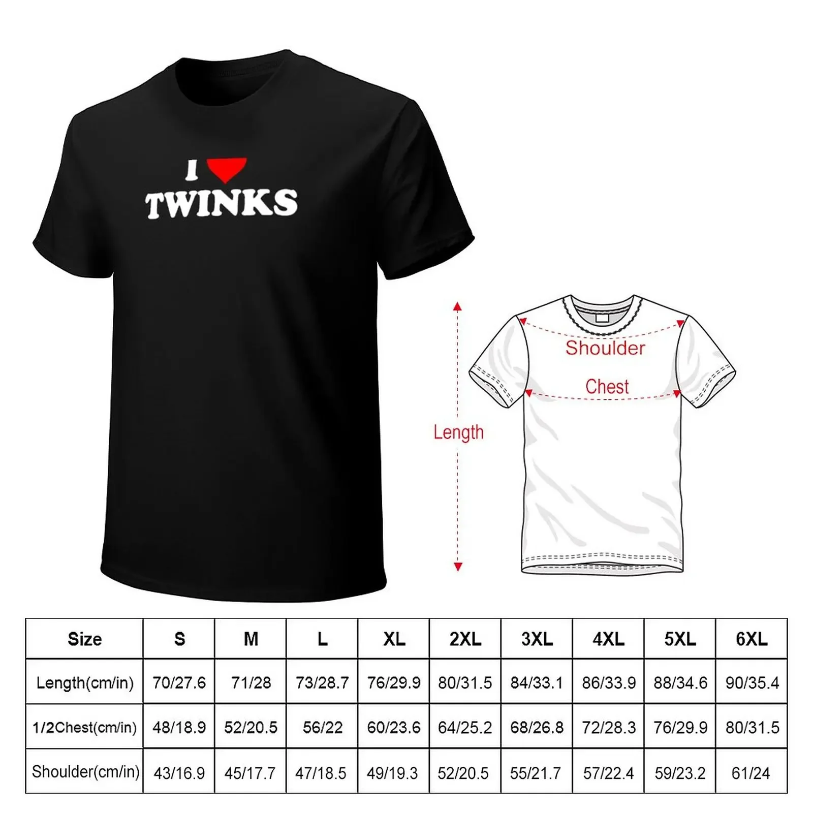 I LOVE TWINKS T-Shirt plus size tops oversizeds men workout shirt