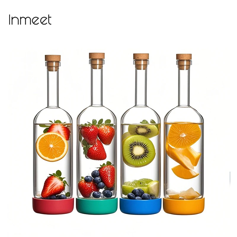 Botella de vino de burbujas creativa Inmeet/botella de jugo de barra/botella de cóctel/botella de aceite con escala suministros de barman 800ML 1 Uds