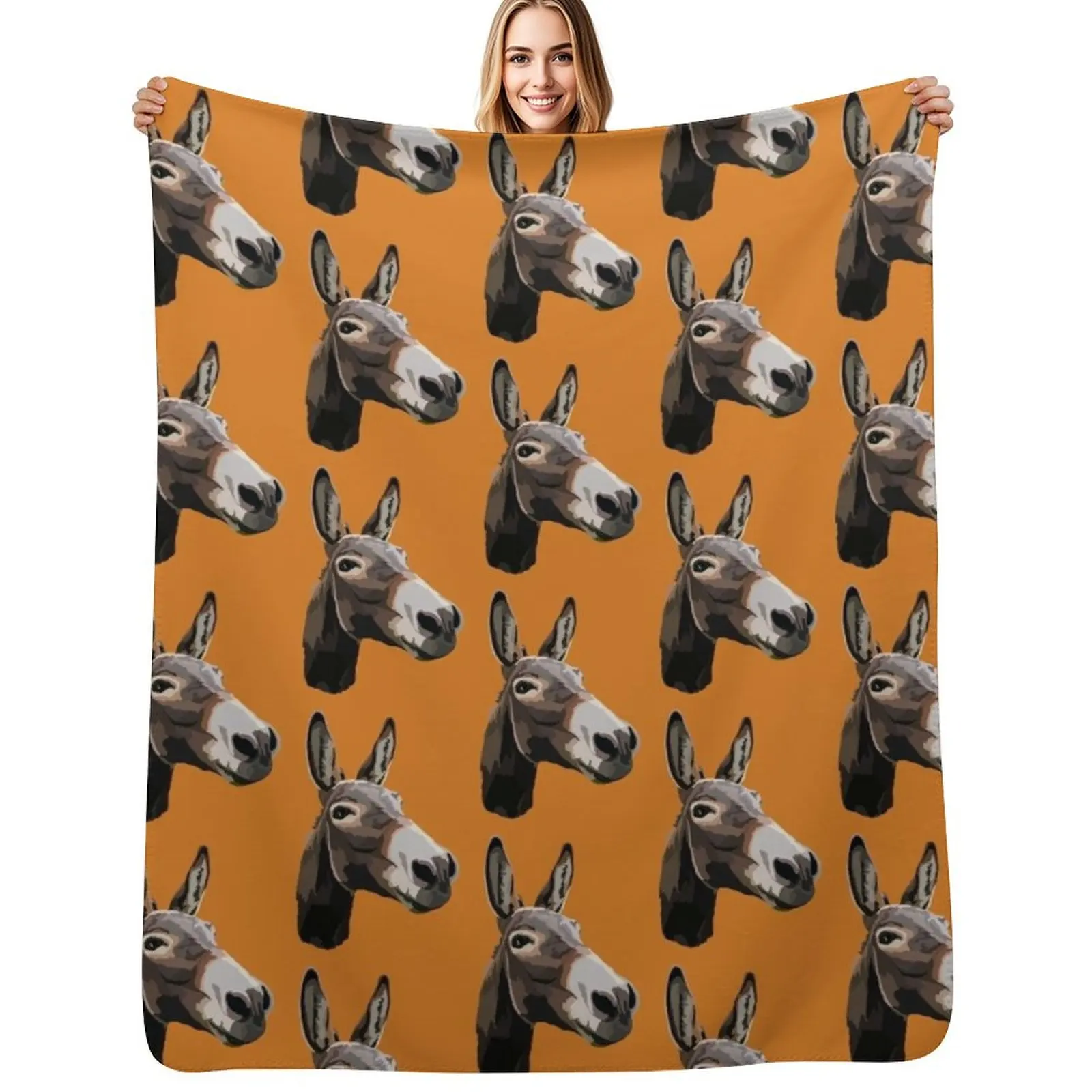 

D is for Donkey Throw Blanket Bed Fashionable Beach Heavy Decorative Throw Blanket