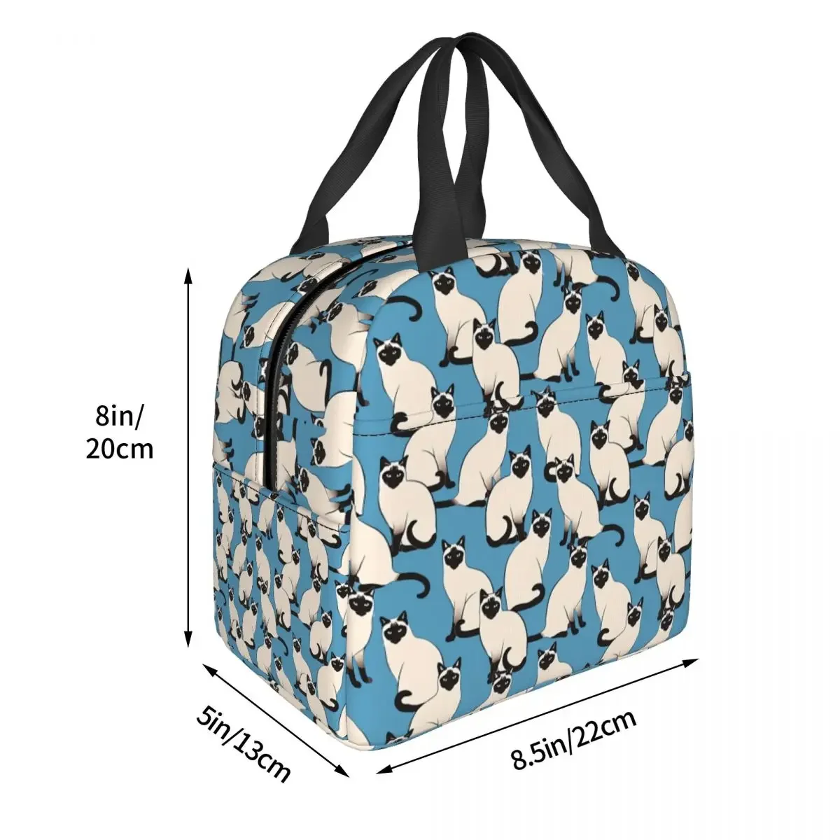 Sitting Cat Portable Lunch Bag Pet Dog Siamese Ice Cooler Pack Insulation Picnic Food Storage Bags