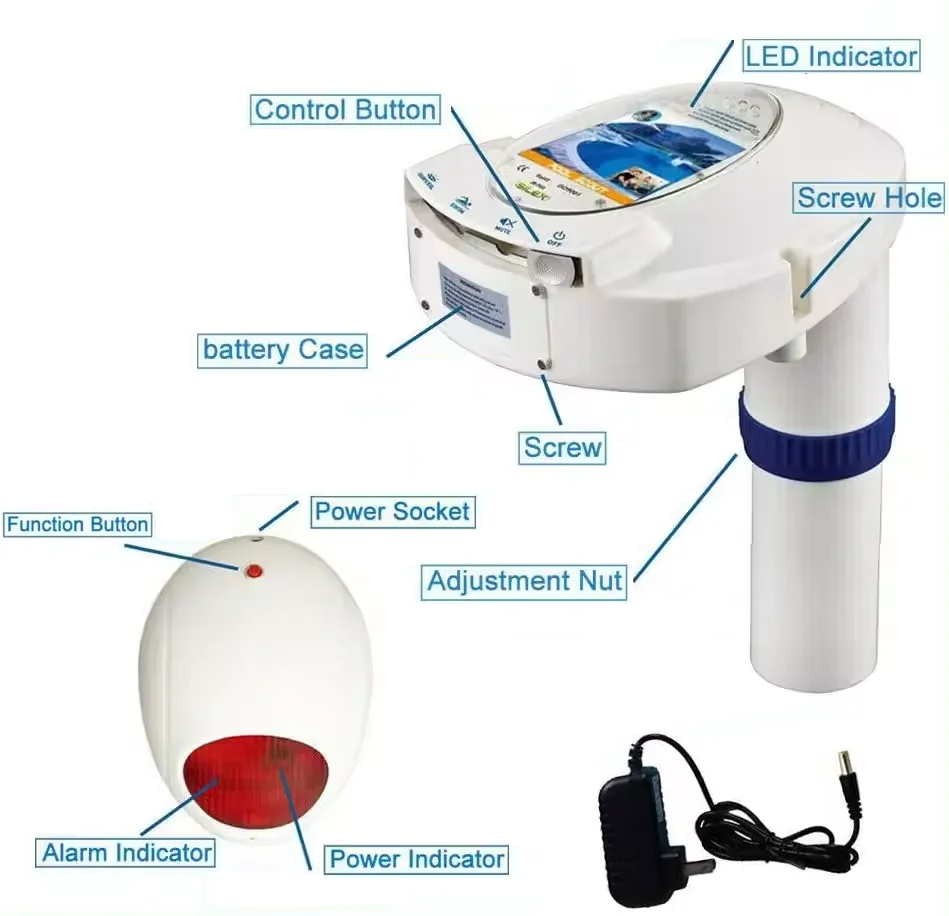 Sistema di allarme per piscina Sensore di movimento subacqueo per ricevitore remoto di sicurezza Smart Scout alimentato a batteria ricaricabile per bambini