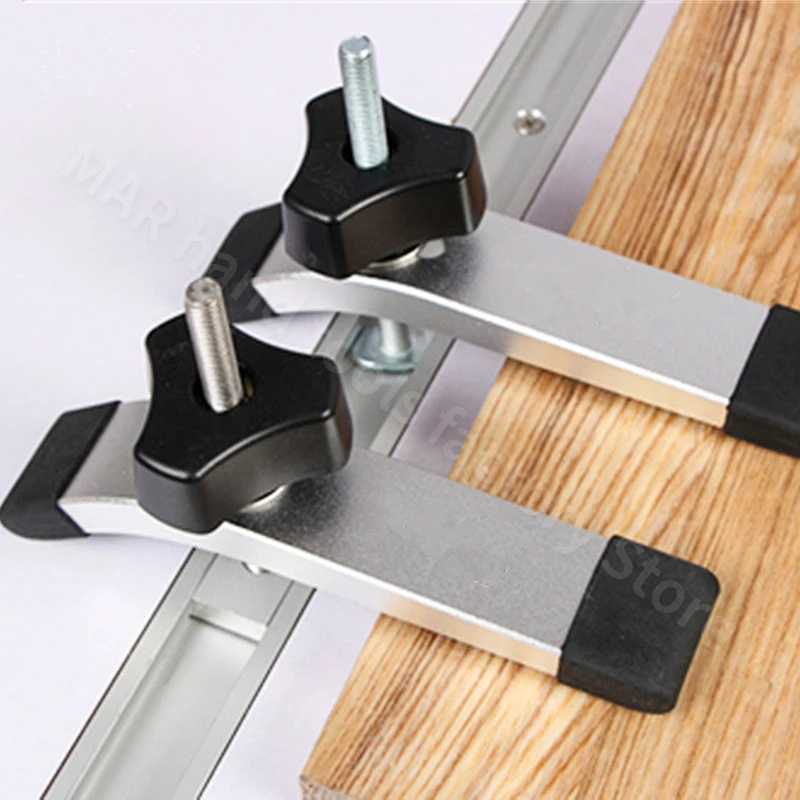Woodworking Fixture Set T-track T-slot Miter Track Jig 0.3M-1.22M T Track Slider M8 T Screw M8 Nut Saw Table Hold Down Clamp
