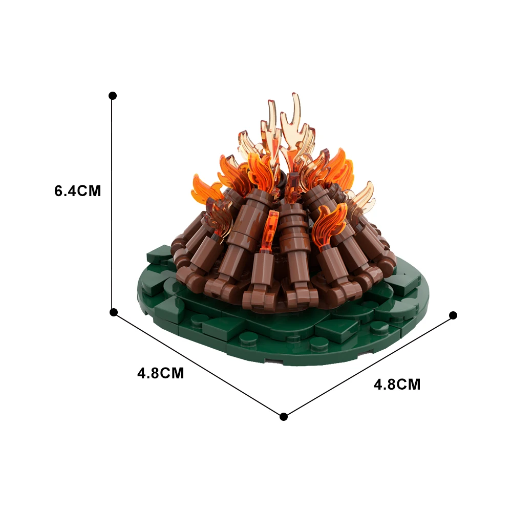 MOC Wilderness Kampvuur - Klassieke houten stenen Festival Viering Vlammodel Bouwsteen Kinderspeelgoed Verjaardag Kerstcadeau