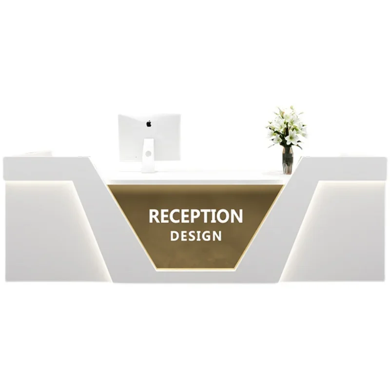 Luxury cashier training institution, modern minimalist travel agency, mobile phone store reception desk