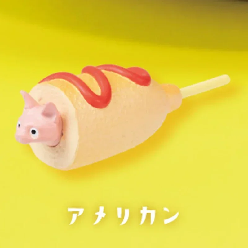 Gashapon Gacha Capsule Toy, Saucisse en fleurs, Chiens de la vie, Viande rôtie, Ornements de table animaux, Cadeaux pour enfants, JxAnimal